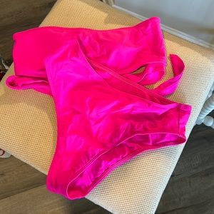 Amazon hot pink high waisted bikini